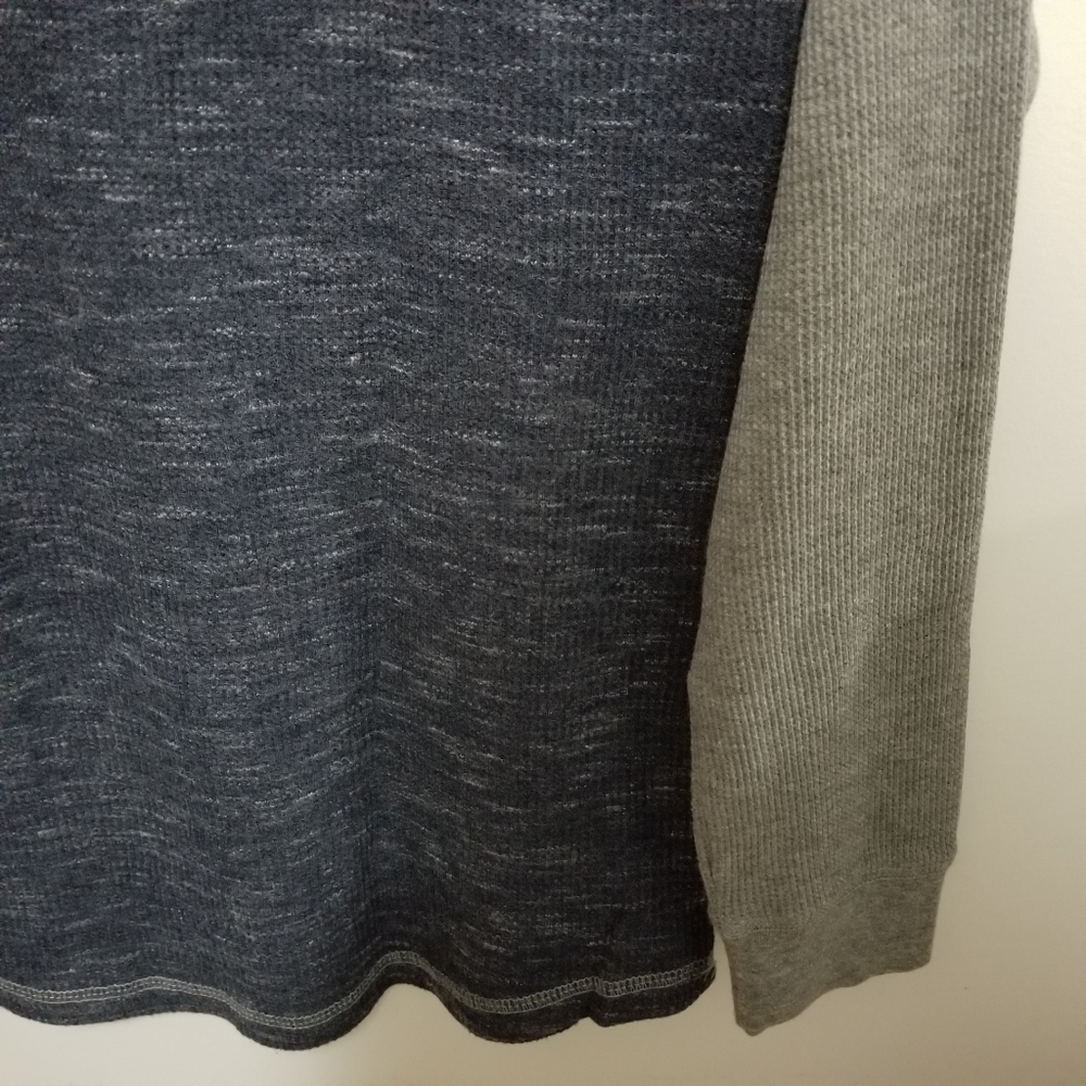 Arizona Jeans Long Sleeve Crew Neck Thermal Knit Shirt Blue Grey Boys Size Large - Picture 4 of 4